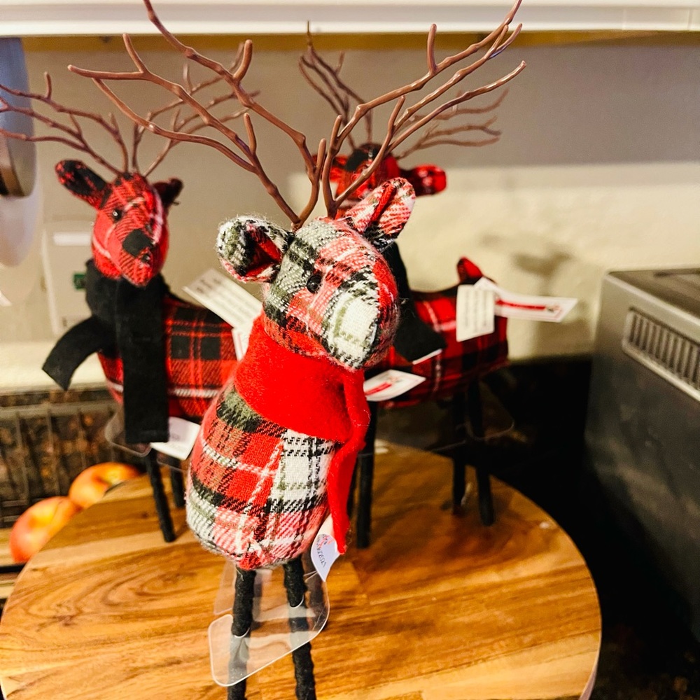 Target Buffalo Plaid Reindeer Set of Three (3) - Picture 2 of 5